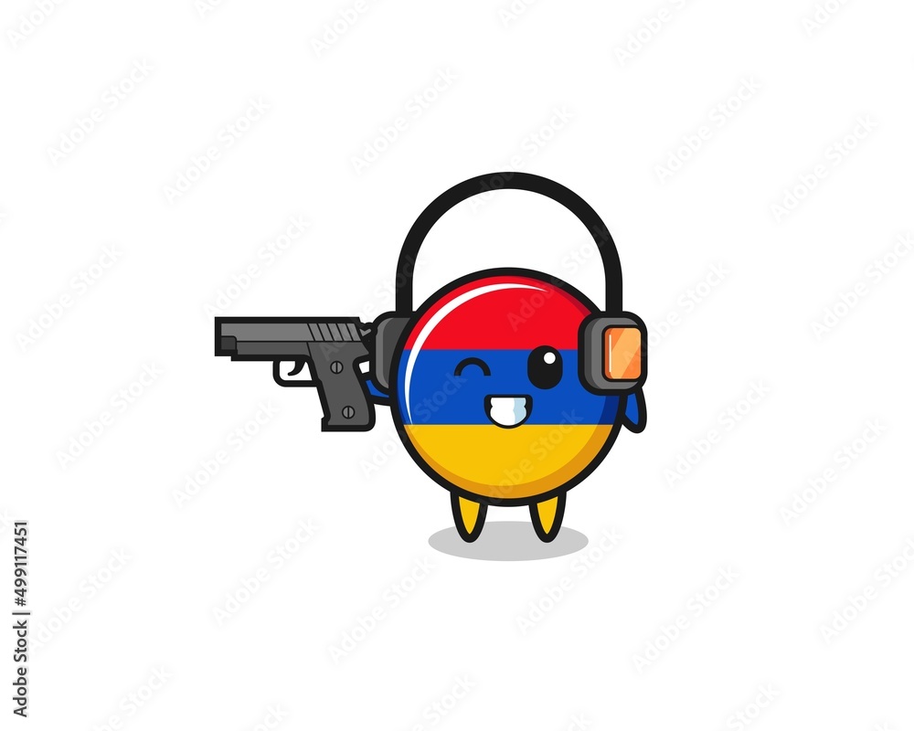 illustration of armenia flag cartoon doing shooting range illustration of armenia flag cartoon doing shooting range
