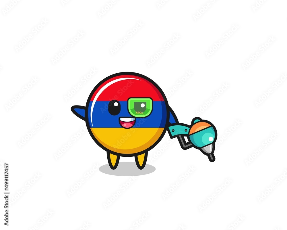 armenia flag cartoon as future warrior mascot armenia flag cartoon as future warrior mascot