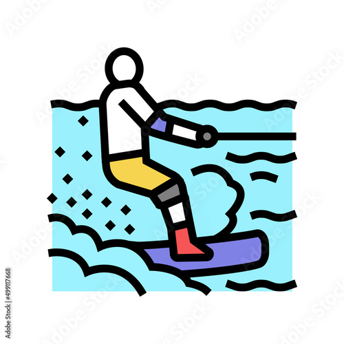 wakeboarding extreme sport color icon vector. wakeboarding extreme sport sign. isolated symbol illustration