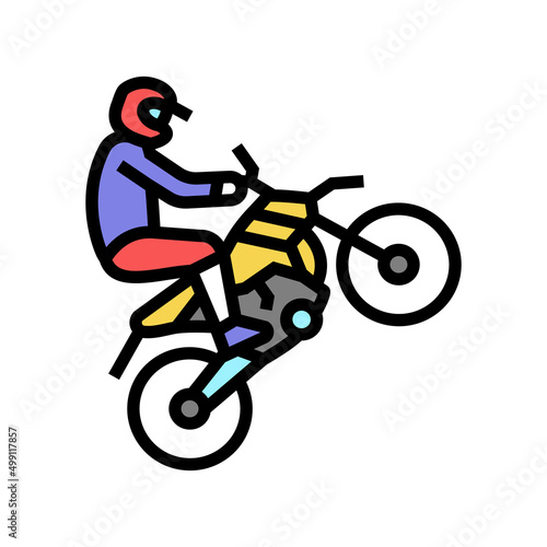 motocross extreme sport color icon vector. motocross extreme sport sign. isolated symbol illustration