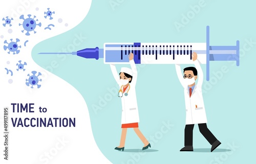 People vaccination concept for immunity health. Covid-19.