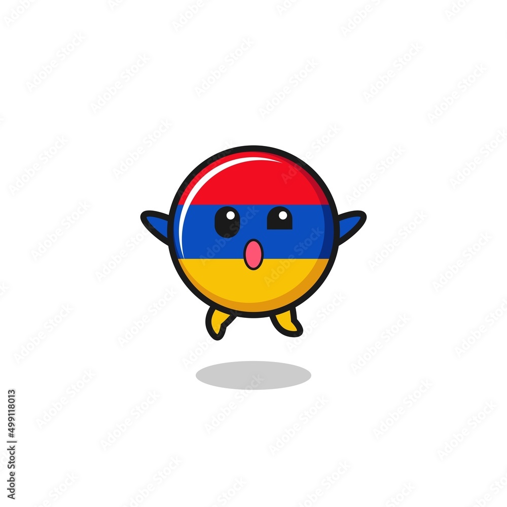armenia flag character is jumping gesture
