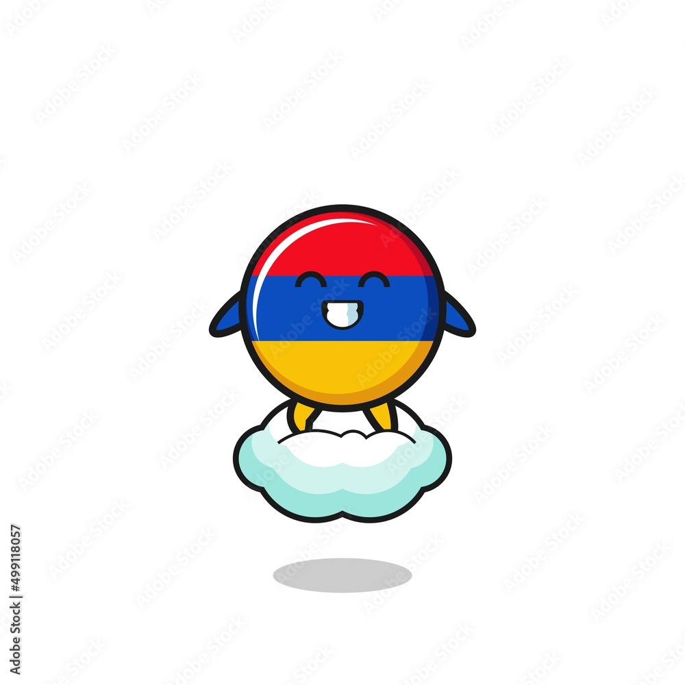 cute armenia flag illustration riding a floating cloud cute armenia flag illustration riding a floating cloud