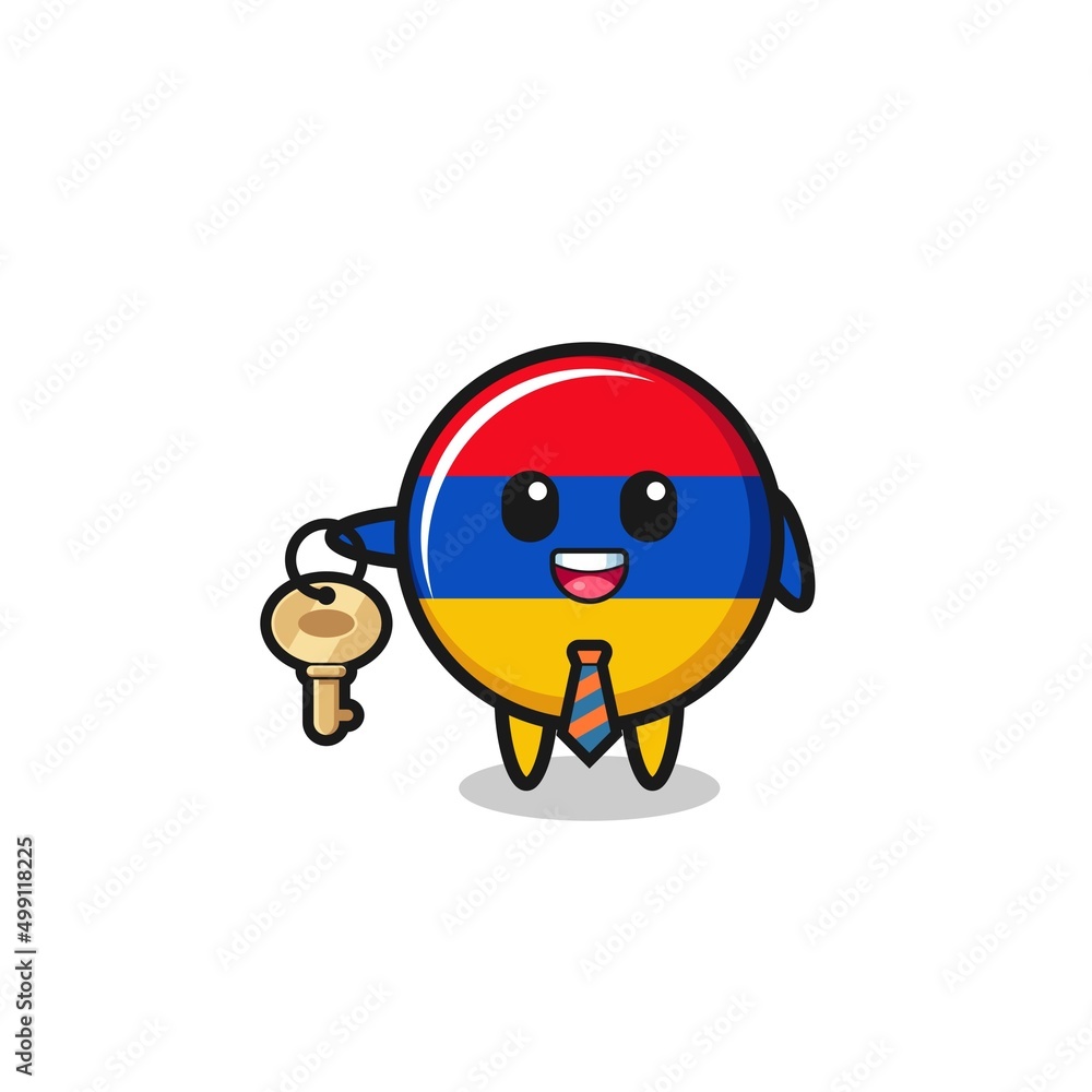 cute armenia flag as a real estate agent mascot cute armenia flag as a real estate agent mascot