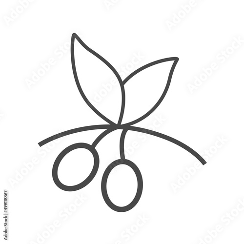 Vector linear icon with cherry