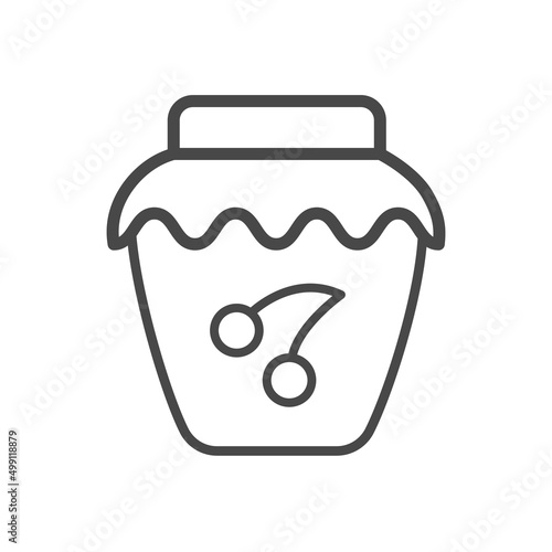 Vector linear icon with cherry jam