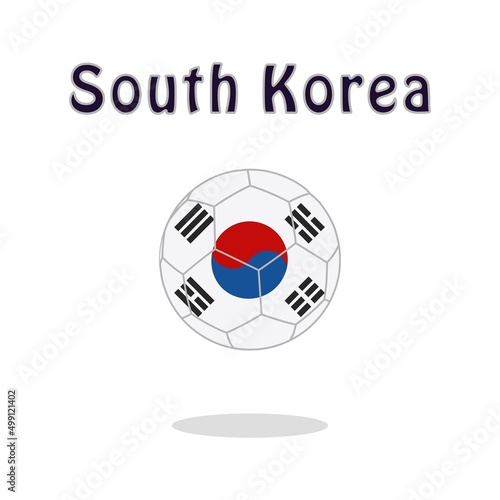 Soccer ball with South Korea flag motif. Vector illustration 