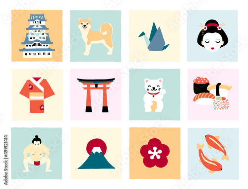 Set of Japanese Cultural Icons