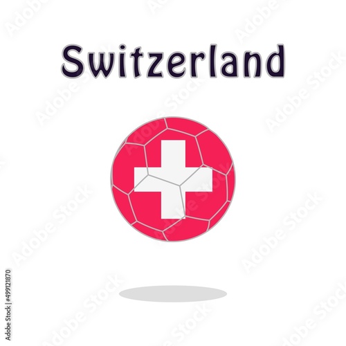 Soccer ball with Switzerland flag motif. Vector illustration