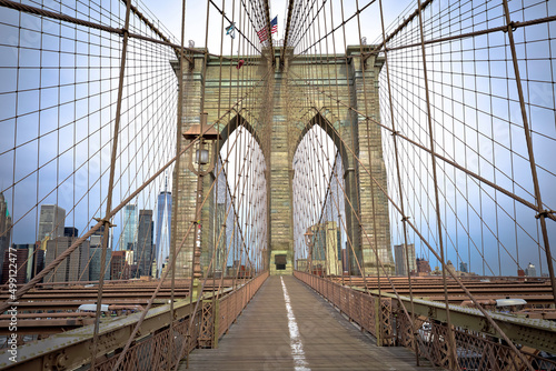 Brooklyn bridge in New York City architecture view © xbrchx