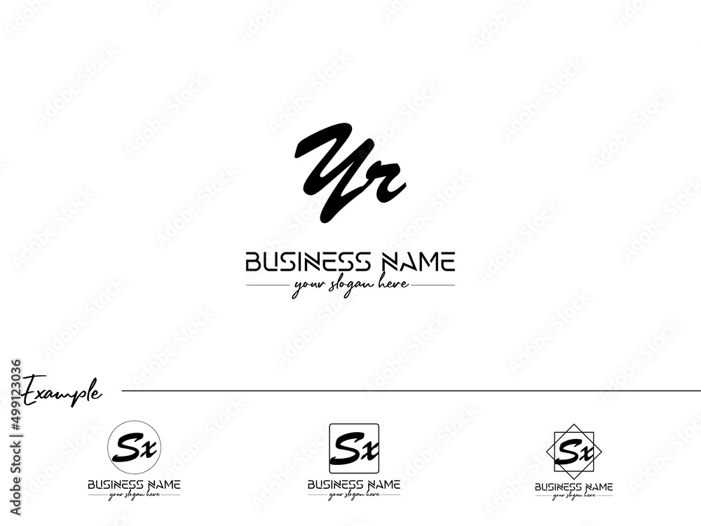 New YR Logo, Signature Yr ry Logo Letter Design For Business - obrazy, fototapety, plakaty 
