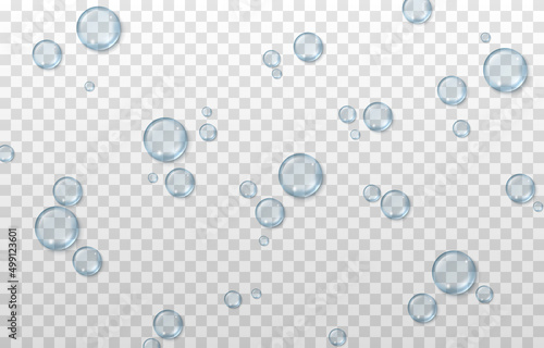 Vector blue water drops. PNG drops, condensation on the window, on the surface. Realistic drops on an isolated transparent background. PNG.