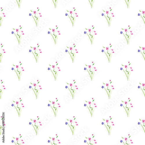 Seamless flowers pattern, floral print for wrapping and textile. Endless Decorative Background design. Perfect for textile and scrapbooking.