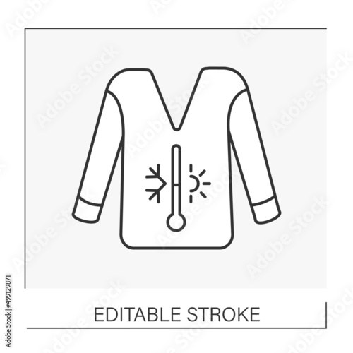  Fashion line icon. Comfortable jumper for cold weather. Street style.Thermal underwear. Clothes concept. Isolated vector illustration. Editable stroke