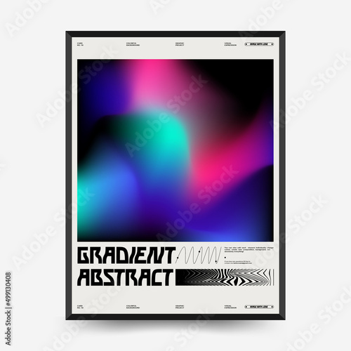 Abstract Gradient art posters for an art exhibition. Vector template with primitive shapes elements  modern hipster style.