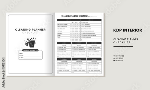 Cleaning Checklist Planner KDP Interior