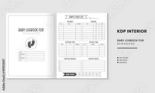 Baby logbook for newborns KDP Interior photo