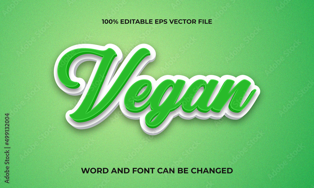 Editable 3D Text Effect with vegan natural green fresh Text Concept Style Editable 3D Text Effect with vegan natural green fresh Text Concept Style