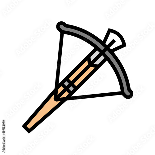 arrow crossbow color icon vector. arrow crossbow sign. isolated symbol illustration