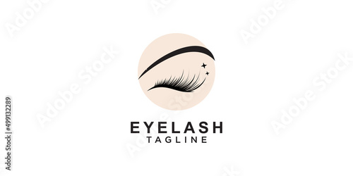 eyelash logo with modern concept premium vector