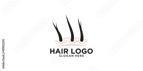 hair treatment logo with modern concept premium vector