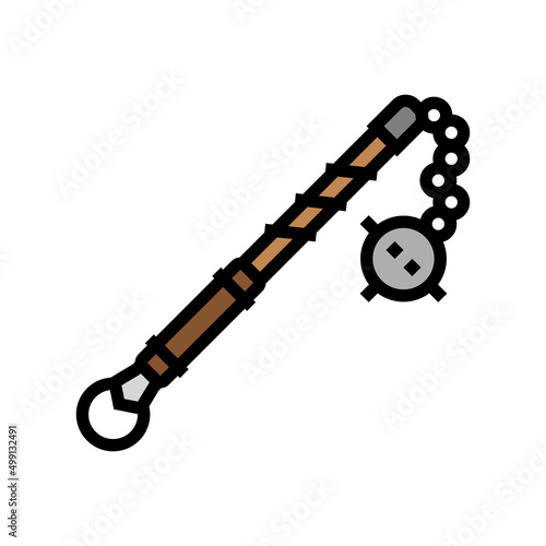 flail medieval weapon color icon vector. flail medieval weapon sign. isolated symbol illustration