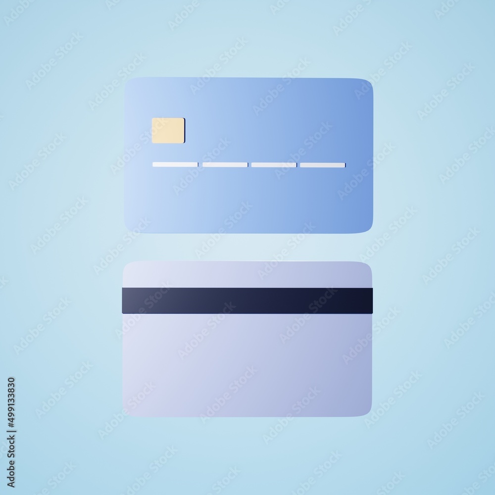 3d rendering. credit card icon for contactless payments, online payment concept. 3d render illustration. Minimal cartoon style Credit Card 3d rendering. credit card icon for contactless payments, online payment concept. 3d render illustration. Minimal cartoon style Credit Card