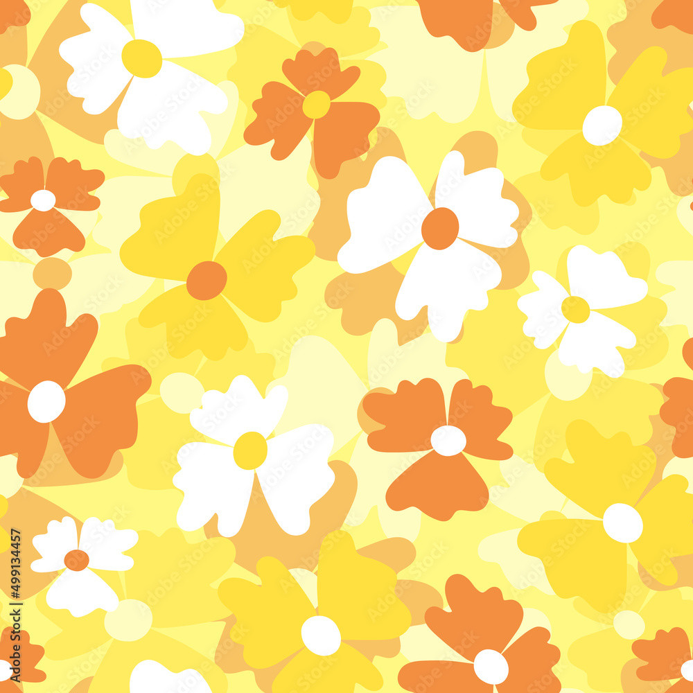 Seamless floral pattern based on traditional folk art ornaments. Colorful flowers on color background. Scandinavian style. Sweden nordic style. Vector illustration. Simple minimalistic pattern Seamless floral pattern based on traditional folk art ornaments. Colorful flowers on color background. Scandinavian style. Sweden nordic style. Vector illustration. Simple minimalistic pattern