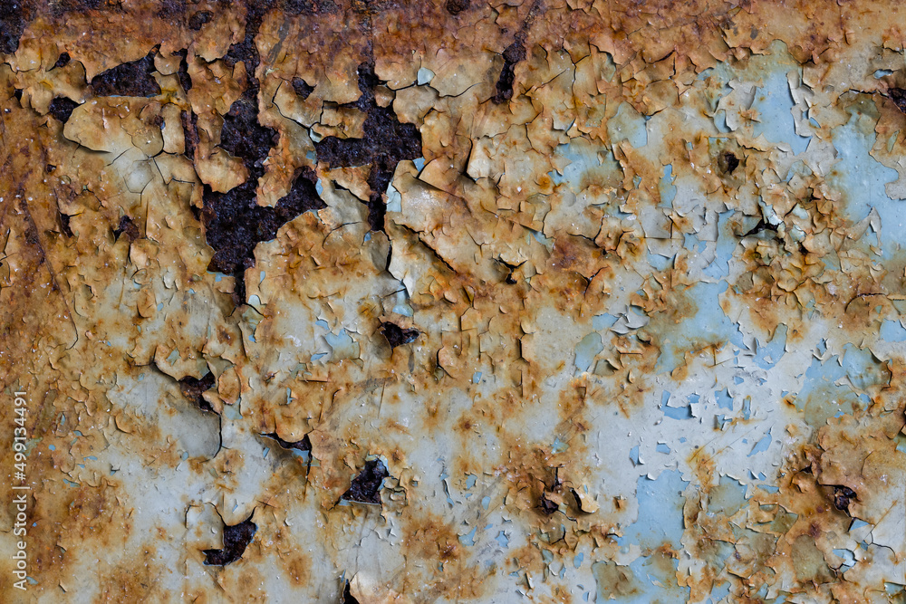 Texture of rusty metal with peeling paint. Rough metal surface with rust. Corroded and oxidized old iron. Rusted and aged metal sheet. Great for background and design in grunge style. High resolution. Texture of rusty metal with peeling paint. Rough metal surface with rust. Corroded and oxidized old iron. Rusted and aged metal sheet. Great for background and design in grunge style. High resolution.