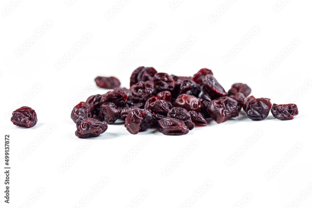 Dried cherry berries isolated on white background Dried cherry berries isolated on white background