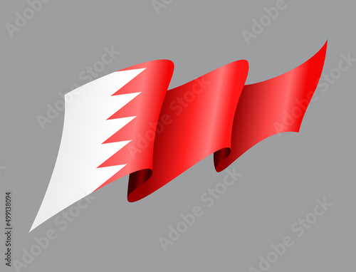 Bahraini flag wavy abstract background. Vector illustration.