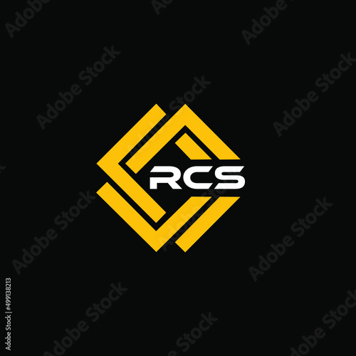 RCS 3 letter design for logo and icon.vector illustration with black ground.RCS monogram logo.