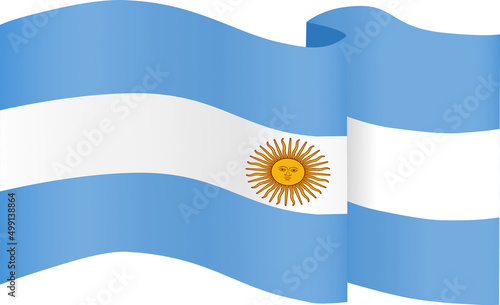 Argentina flag wave  isolated  on png or transparent background,Symbol Argentina, vector illustration