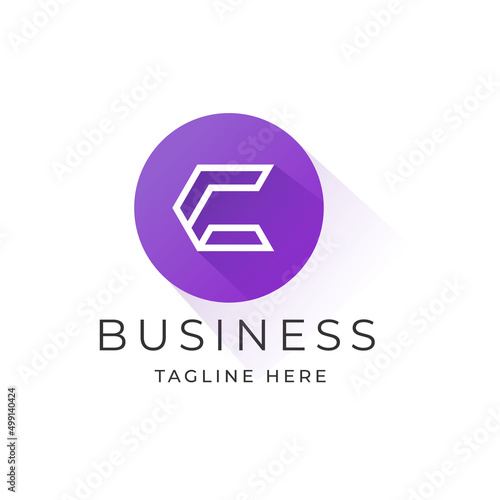 Free Download Minimalist letter C monogram style logo design template with circle shape style - GFXLoad