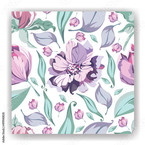 Romantic floral background pattern