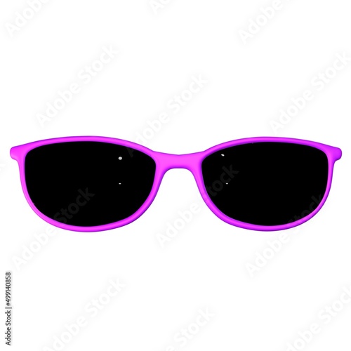 Oblong sunglasses with purple frames