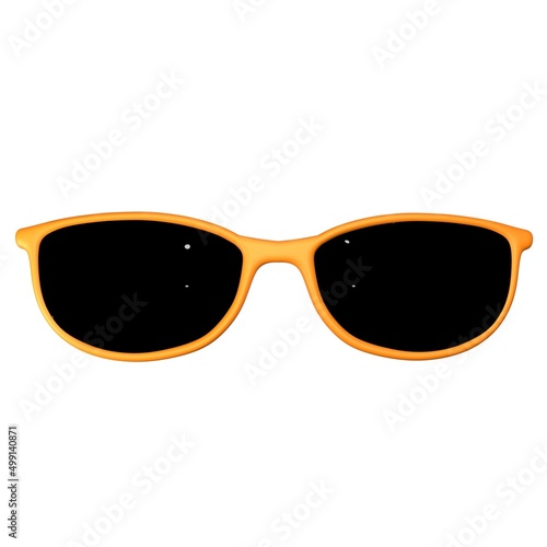 Oblong sunglasses with orange frames