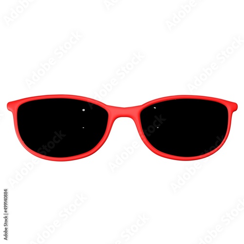 Oblong sunglasses with red frames