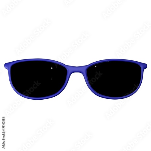 Oblong sunglasses with navy frames photo