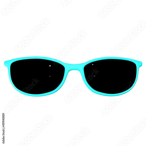Oblong sunglasses with blue sea frames