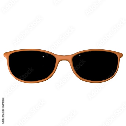 Oblong sunglasses with brown frames