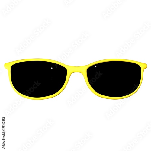 Oblong sunglasses with yellow frames