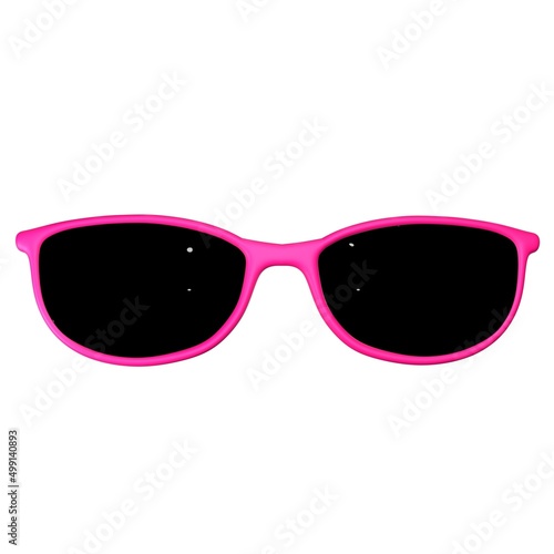 Oblong sunglasses with pink frames