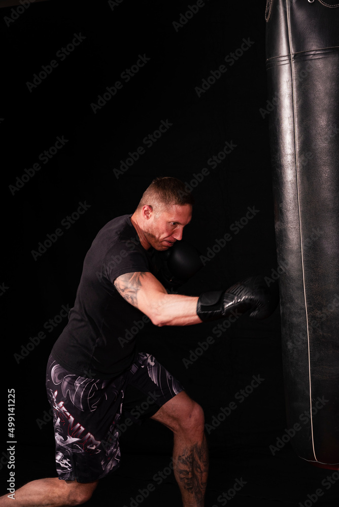 MMA Boxer training. gym training