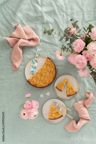 Fotografie Traditional Italian Easter cake pastiera napoletana