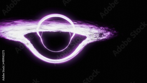 Abstract space. Black hole with purple nebula over colorful star fields in outer space
