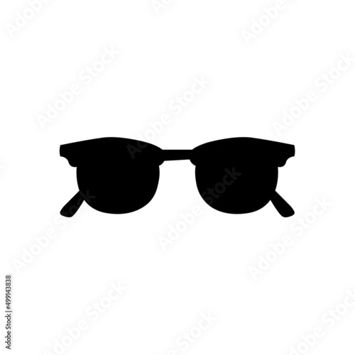 Sunglasses Silhouette. Black and White Icon Design Element on Isolated White Background
