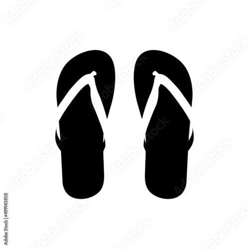 Flips Flops Silhouette. Black and White Icon Design Element on Isolated White Background