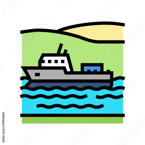 navigable river color icon vector. navigable river sign. isolated symbol illustration