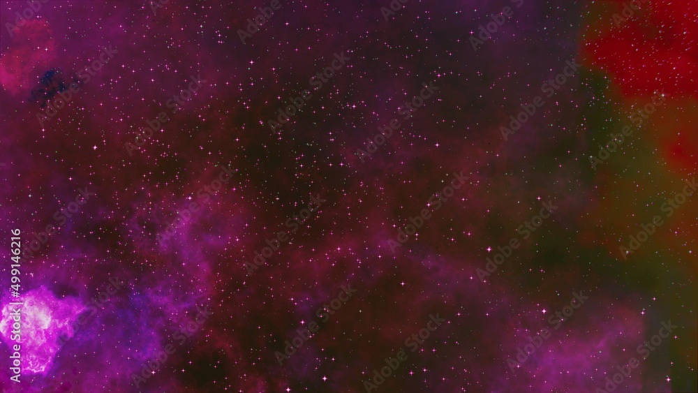 Naklejka premium purple nebula and cosmic dust in deep space